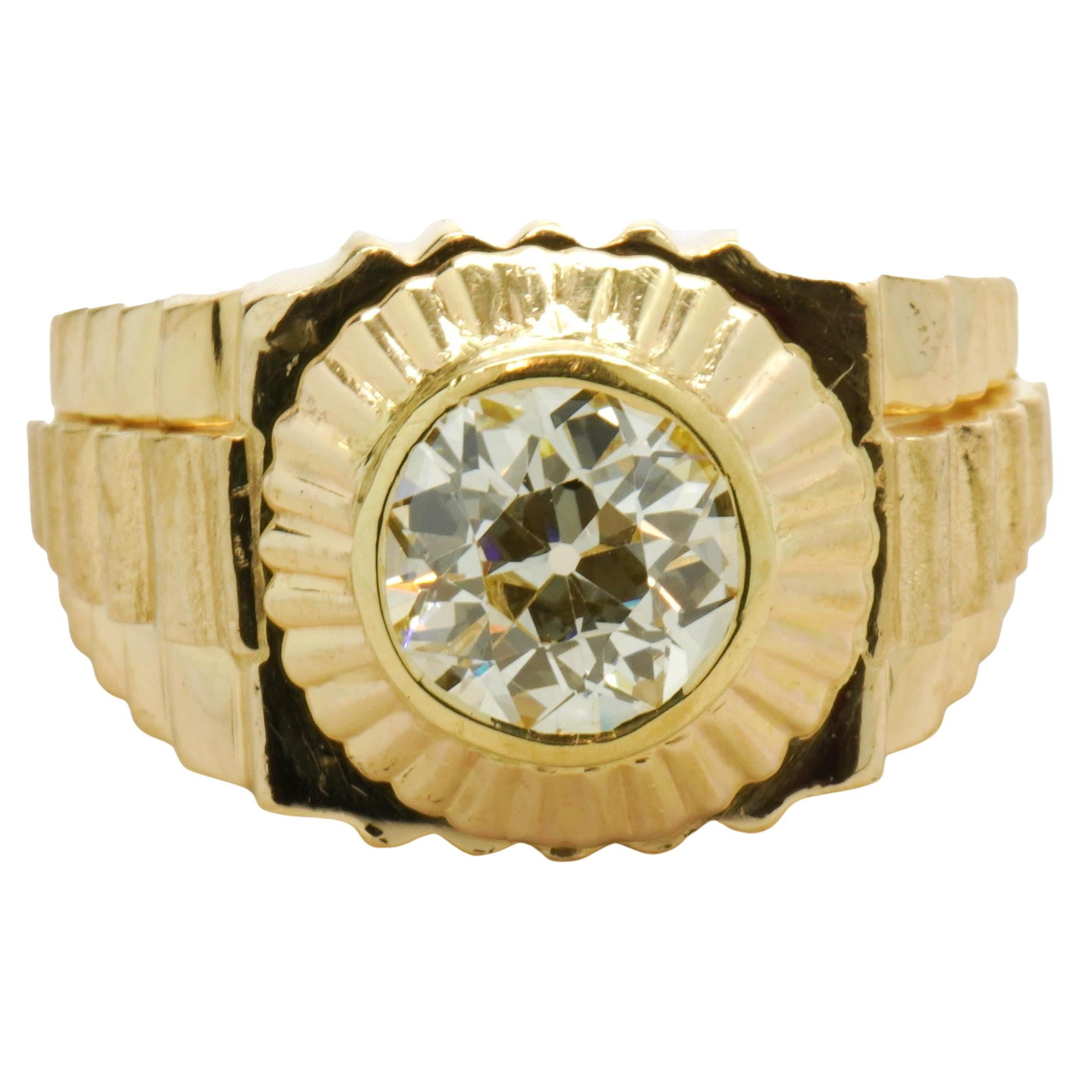 18 Karat Yellow Gold Diamond Solitaire Ring