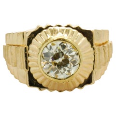 Anillo solitario de diamantes de oro amarillo de 18 quilates