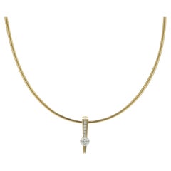 18 Karat Yellow Gold Diamond Spear Slide Necklace