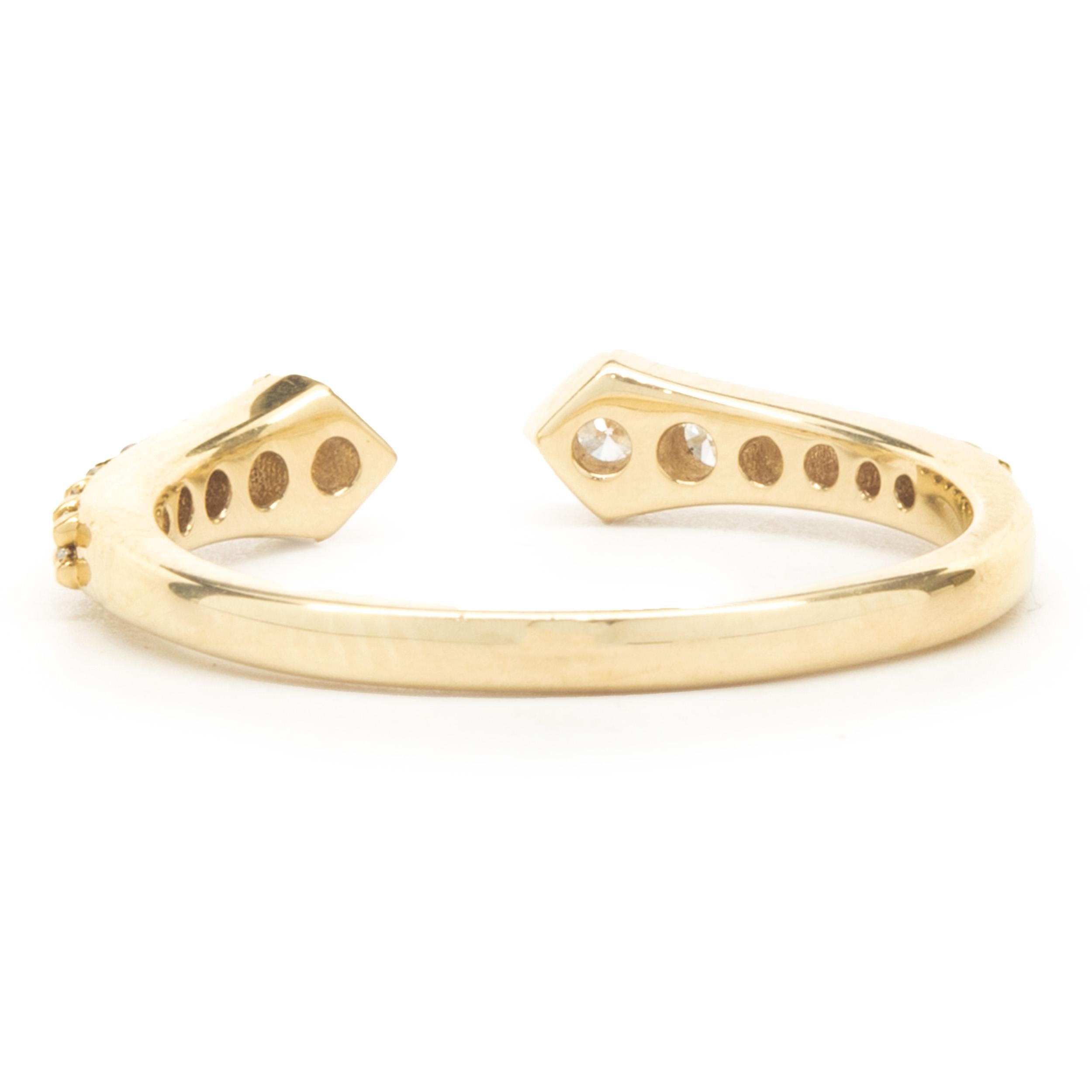18 Karat Yellow Gold Diamond Split Ring For Sale at 1stDibs