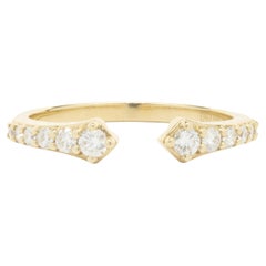 18 Karat Yellow Gold Diamond Split Ring
