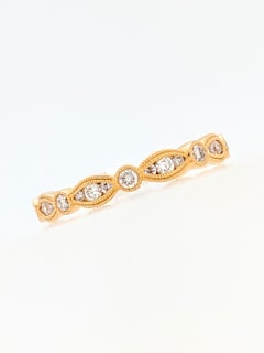 18 Karat Yellow Gold Diamond Stackable Anniversary Wedding Band Ring