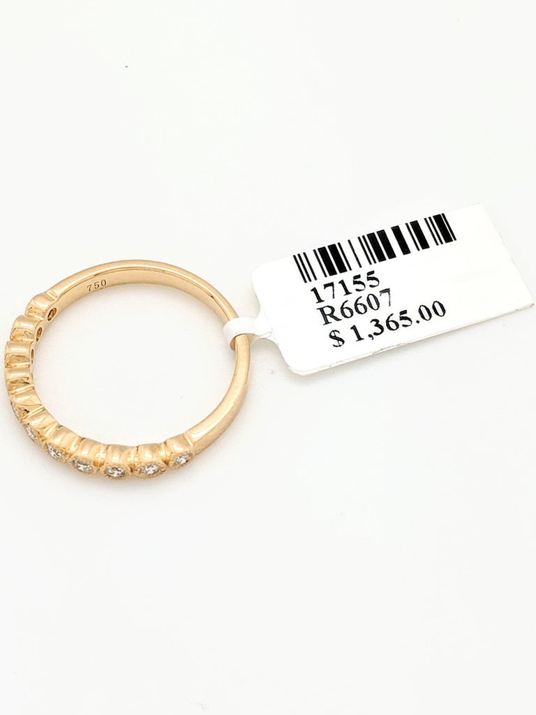 18 Karat Yellow Gold Diamond Stackable Anniversary Wedding 18 Karat Yellow Gold Diamond Stackable Anniversary Wedding