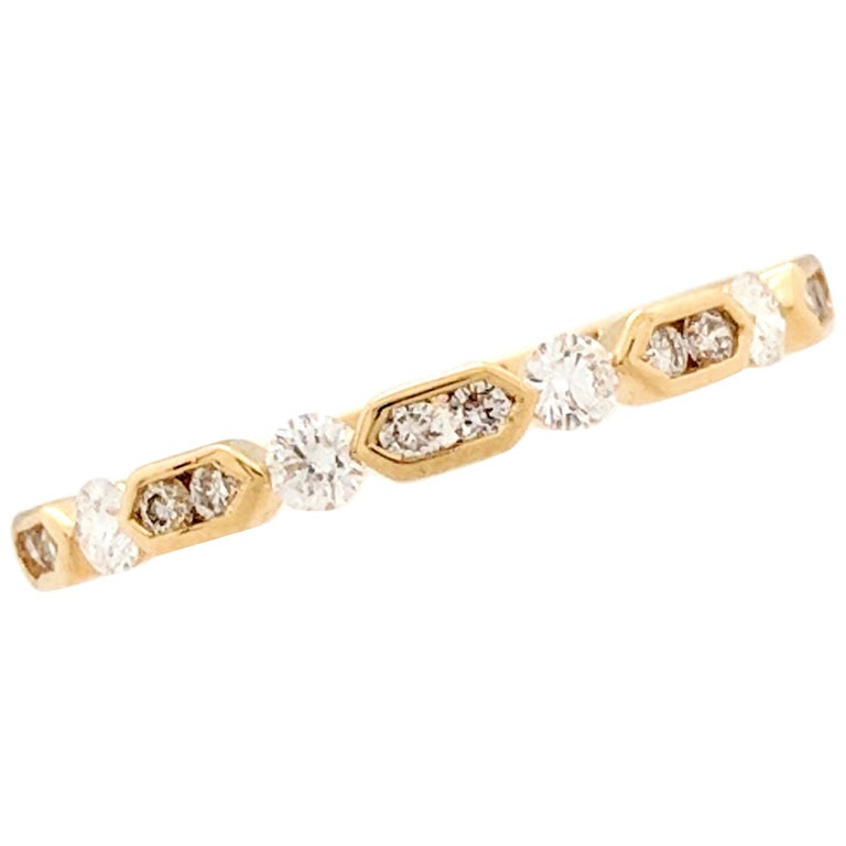  18  Karat  Yellow  Gold  Diamond Stackable Anniversary Wedding  