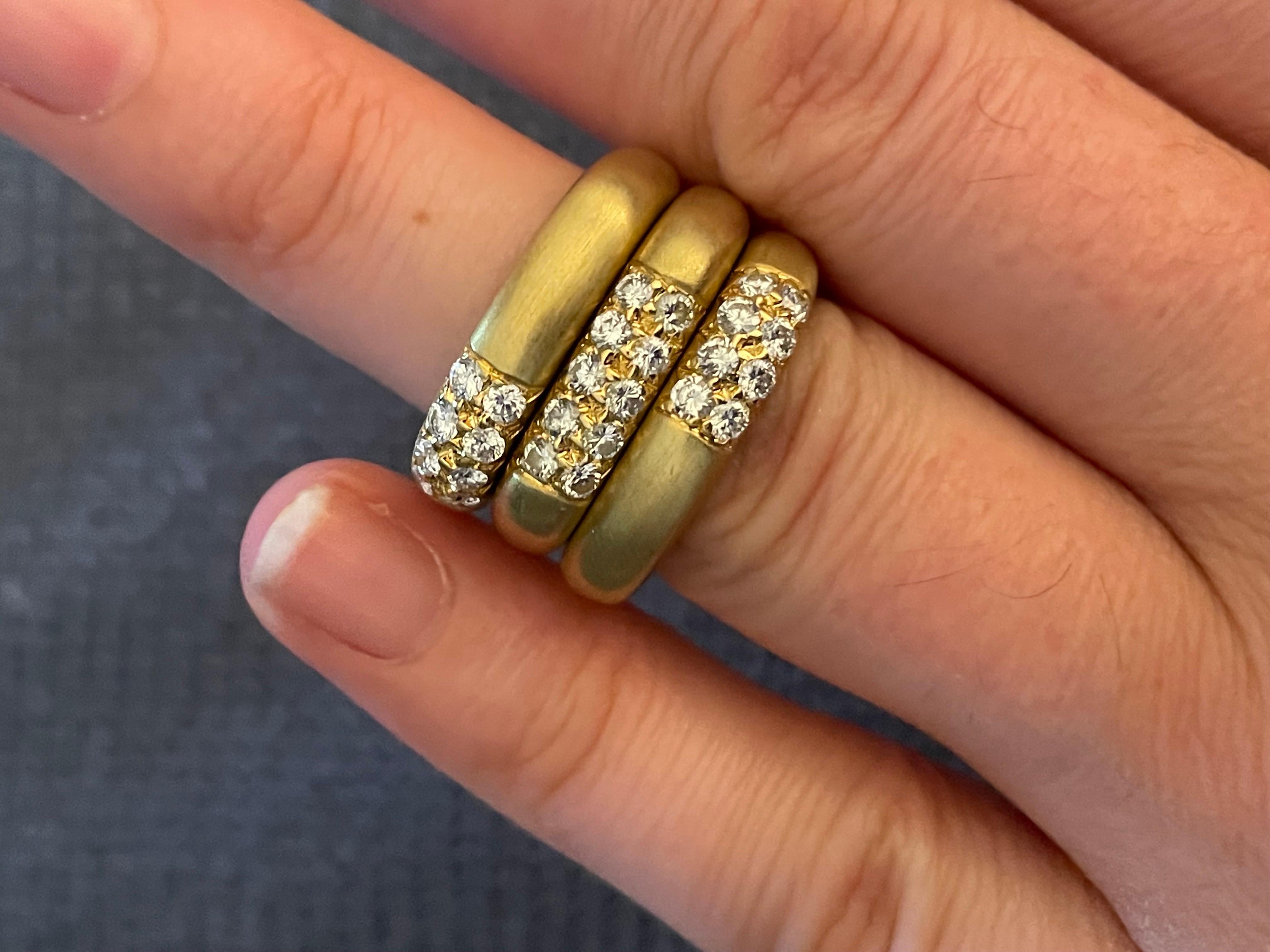 18 Karat Gelbgold Diamant Stapelbare Ringe 0,40 Karat 20,9 Gramm  im Angebot 8