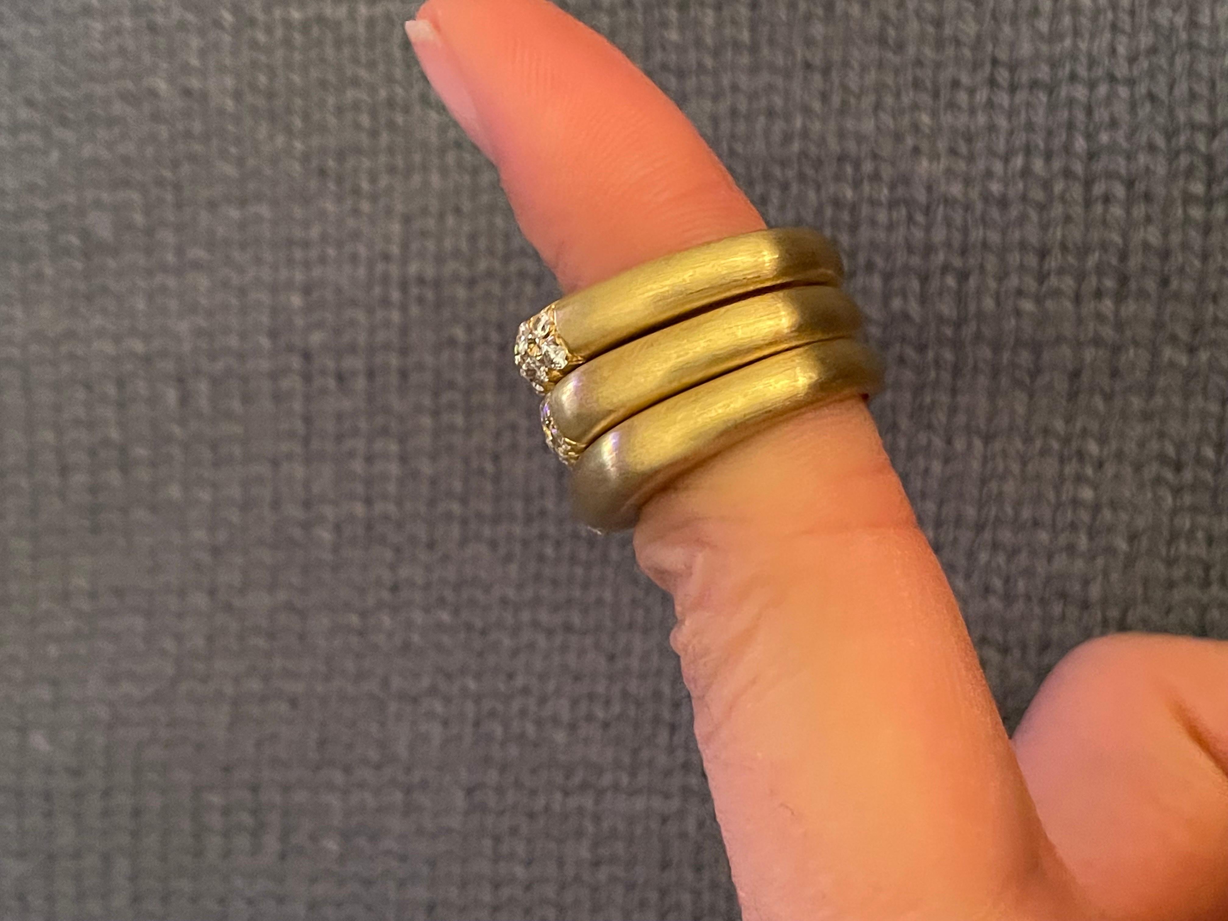18 Karat Yellow Gold Diamond Stackable Rings 0.40 Carats 20.9 Grams  For Sale 10