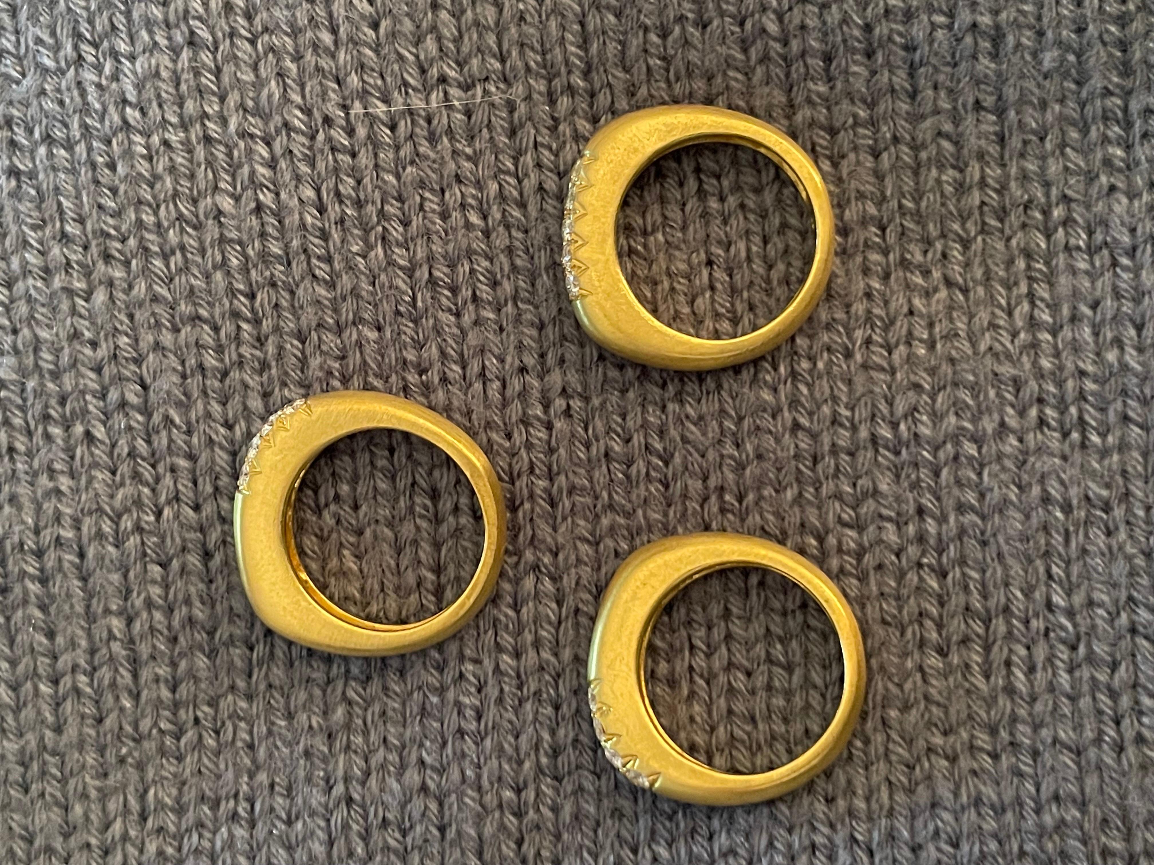 18 Karat Yellow Gold Diamond Stackable Rings 0.40 Carats 20.9 Grams  For Sale 11