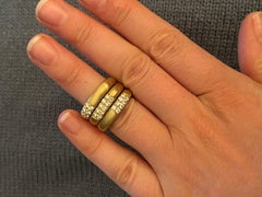 18 Karat Yellow Gold Diamond Stackable Rings 0.40 Carats 20.9 Grams