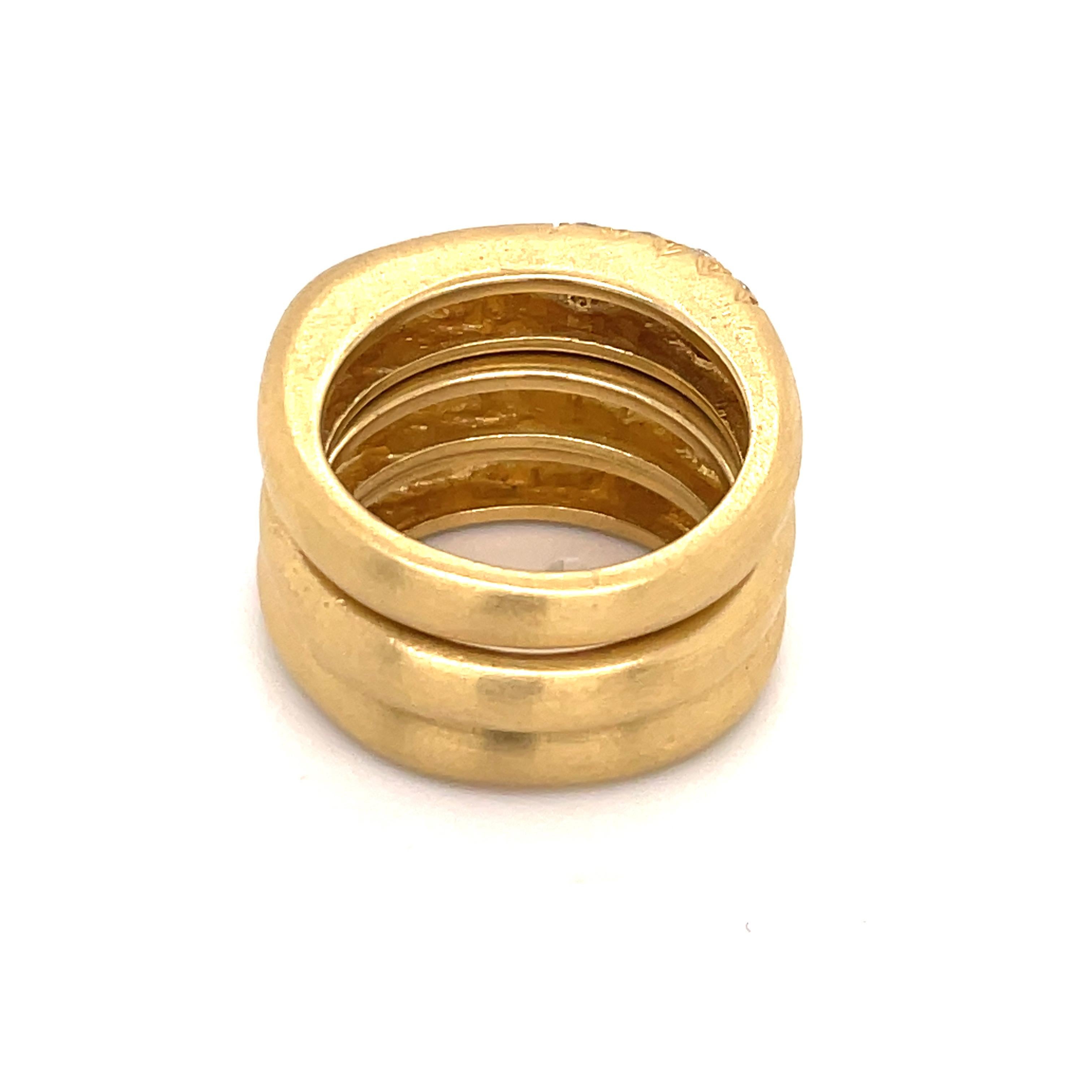 Women's 18 Karat Yellow Gold Diamond Stackable Rings 0.40 Carats 20.9 Grams  For Sale