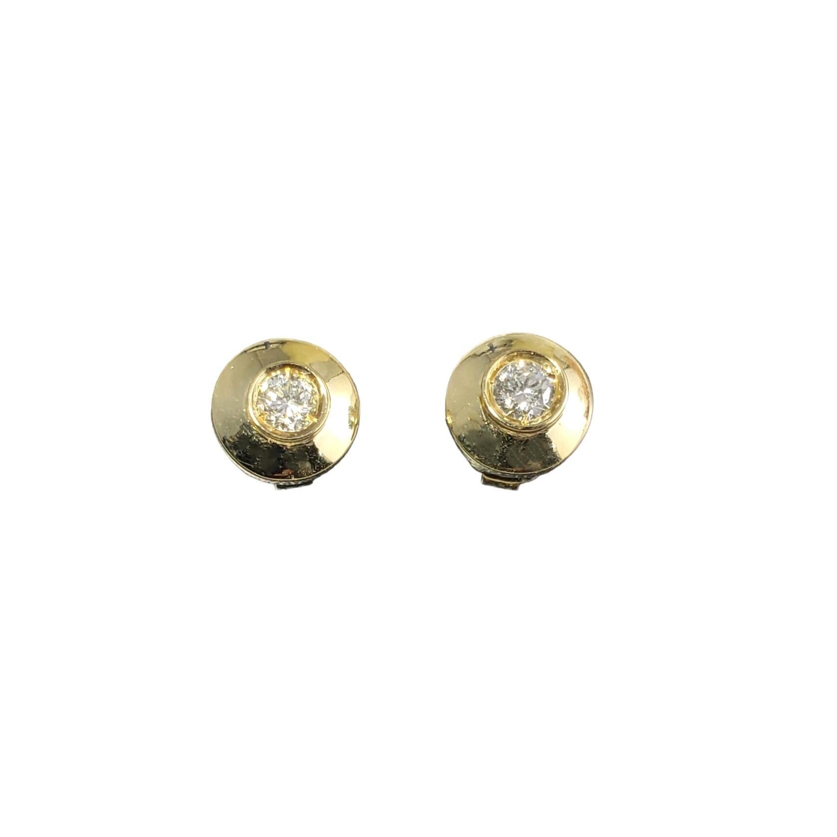 18 Karat Yellow Gold Diamond Stud Earrings #16074 For Sale