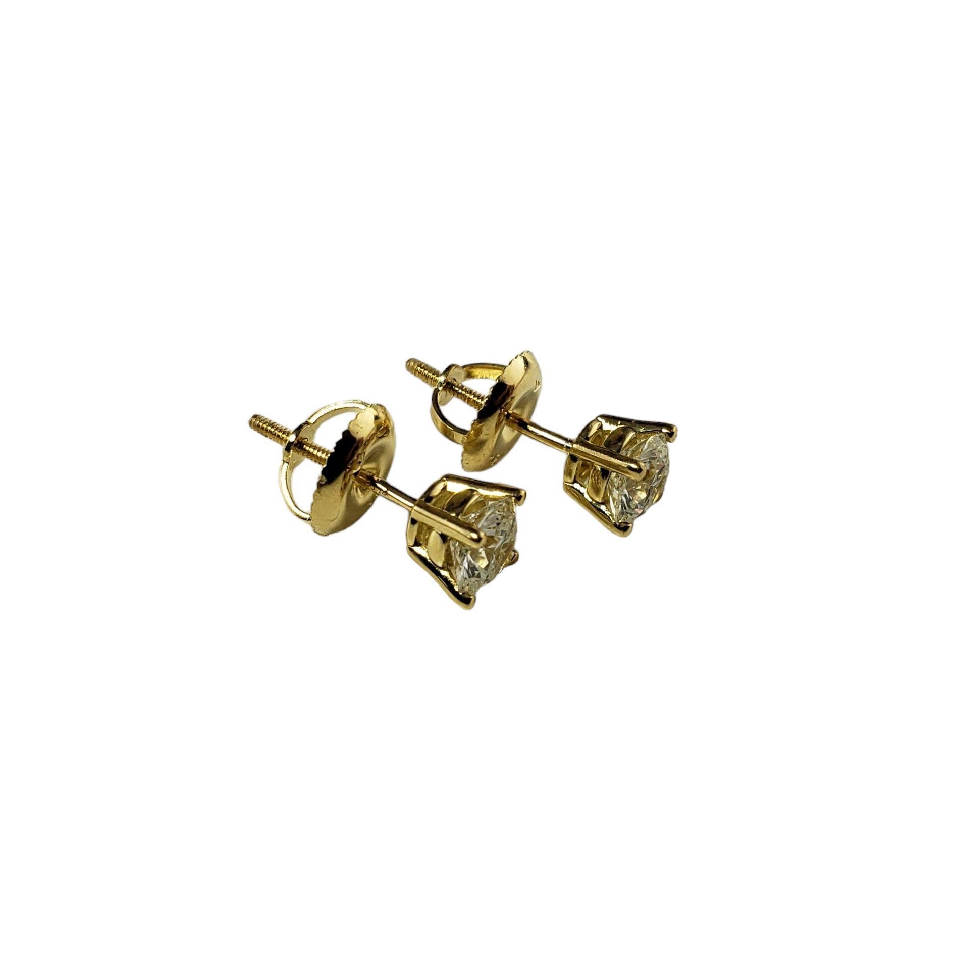 18 Karat Yellow Gold Diamond Stud Earrings For Sale 3