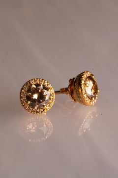 Pendientes de oro amarillo de 18 quilates con diamantes