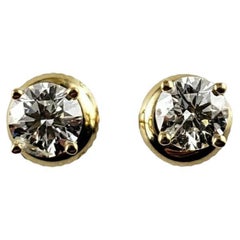 18 Karat Yellow Gold Diamond Stud Earrings