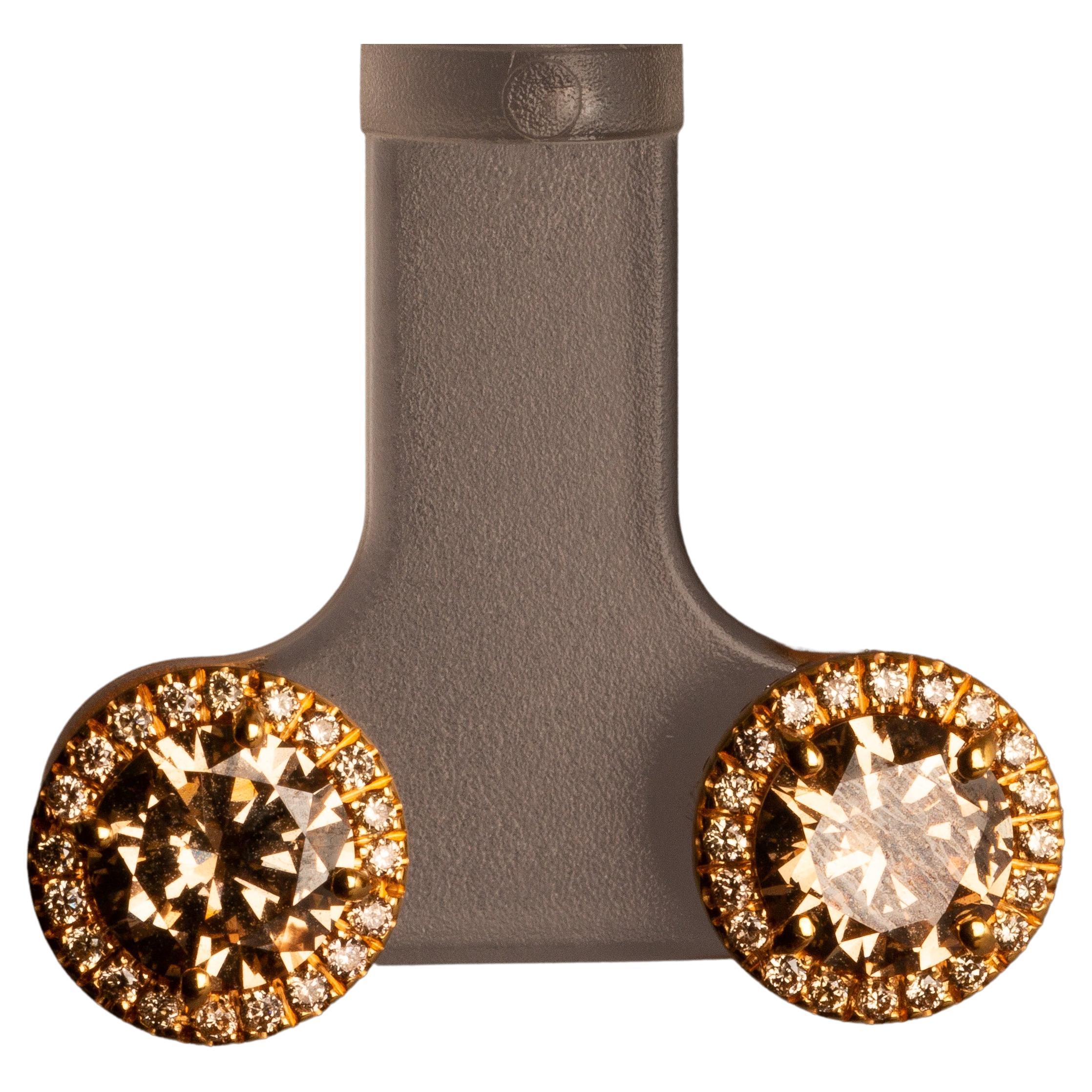 Pendientes de oro amarillo de 18 quilates con diamantes en venta