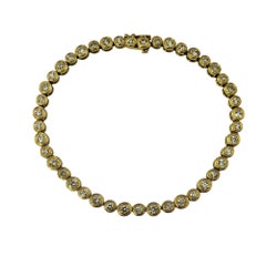 18 Karat Yellow Gold Diamond Tennis Bracelet  #21795