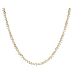 18 Karat Gelbgold Diamant-Tennis-Halskette