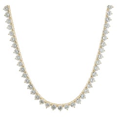 18 Karat Gelbgold Diamant-Tennis-Halskette