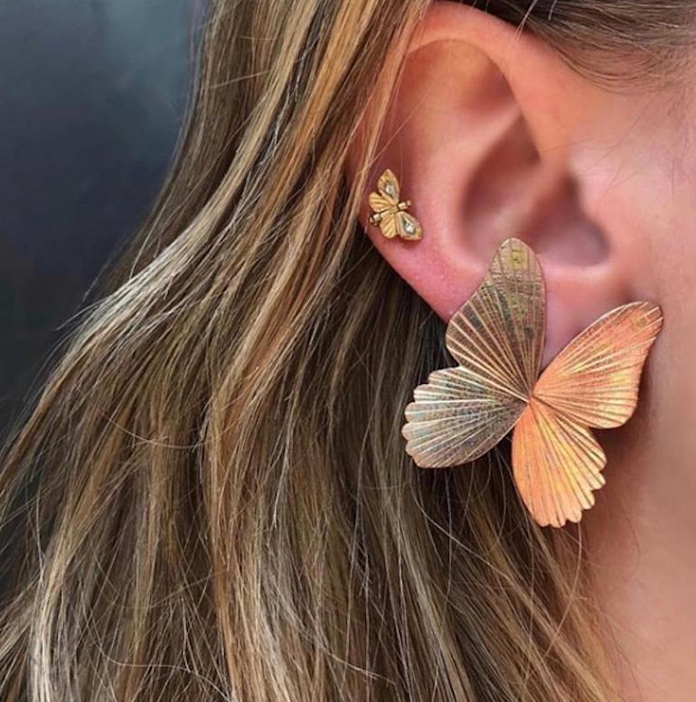 paparazzi gold butterfly earrings