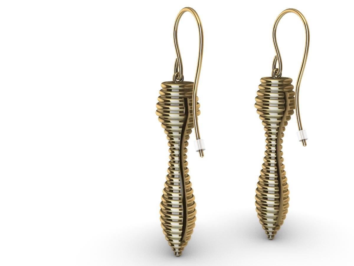 18 Karat Yellow Gold  Diamond Top Spin Earrings  For Sale 1