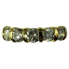 18 Karat Yellow Gold Diamond Wedding Band Ring Size 7.25 #14929