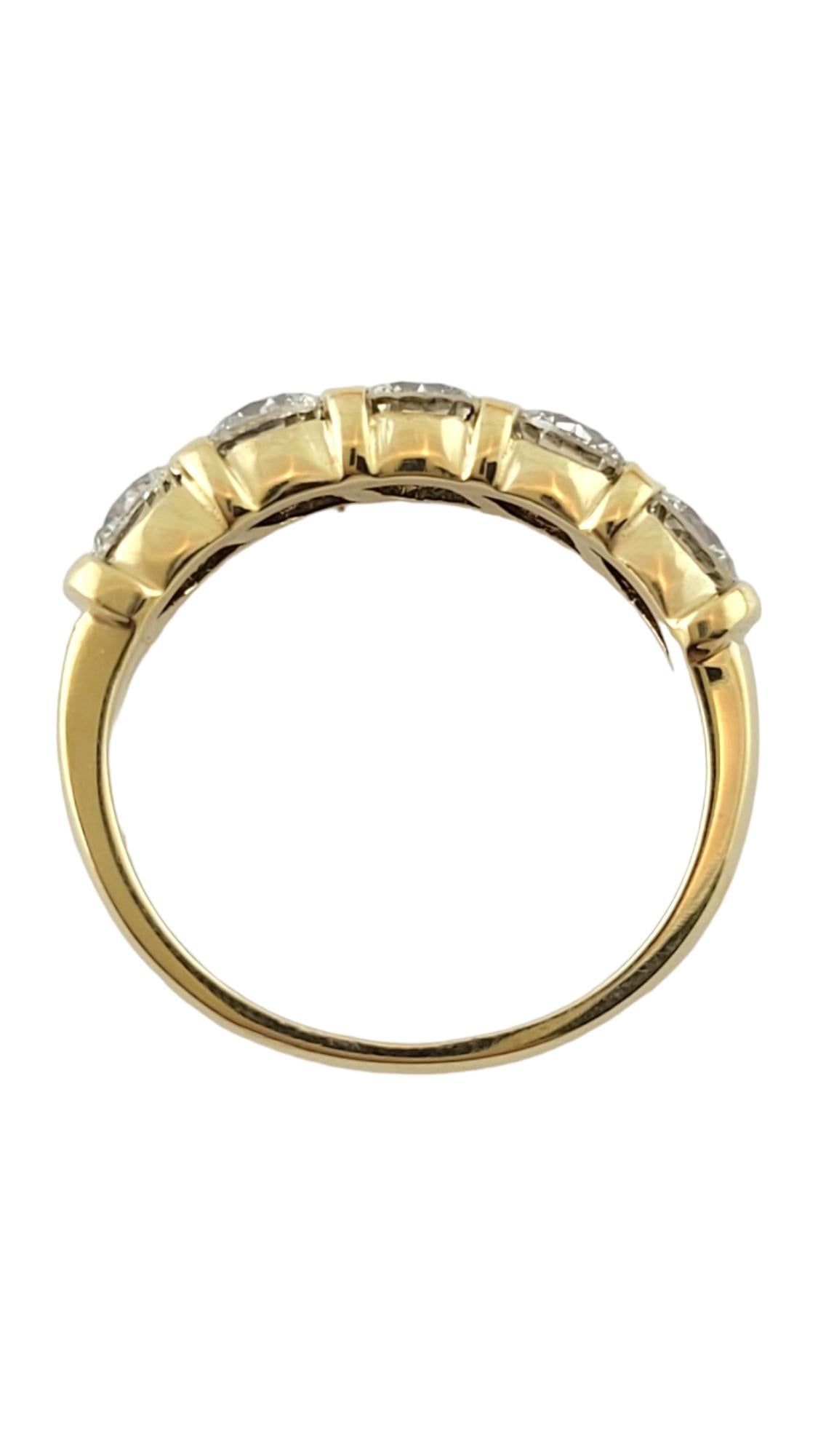 Brilliant Cut 18 Karat Yellow Gold Diamond Wedding Band Ring Size 7.25 #16982 For Sale