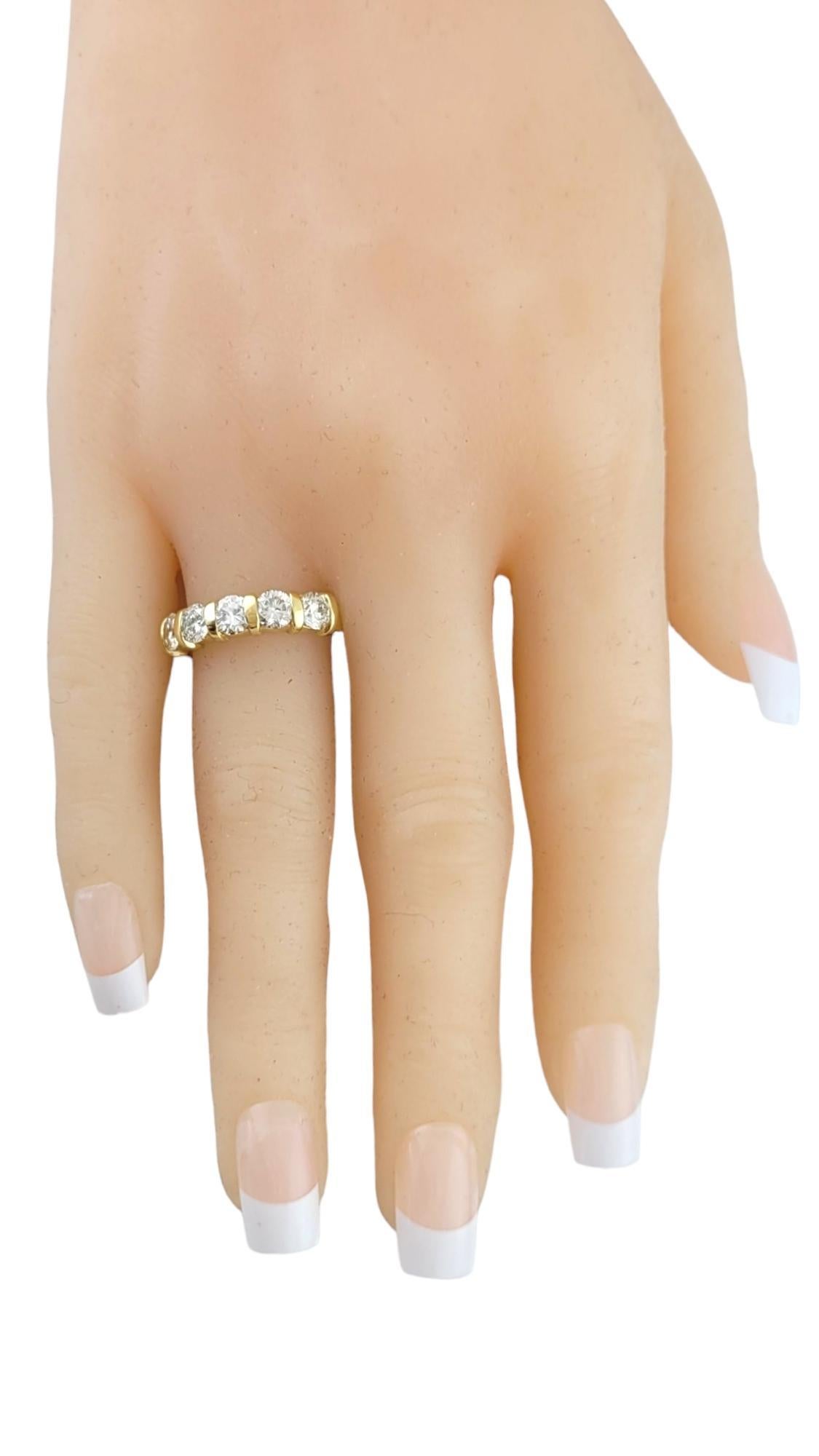18 Karat Yellow Gold Diamond Wedding Band Ring Size 7.25 #16982 For Sale 1