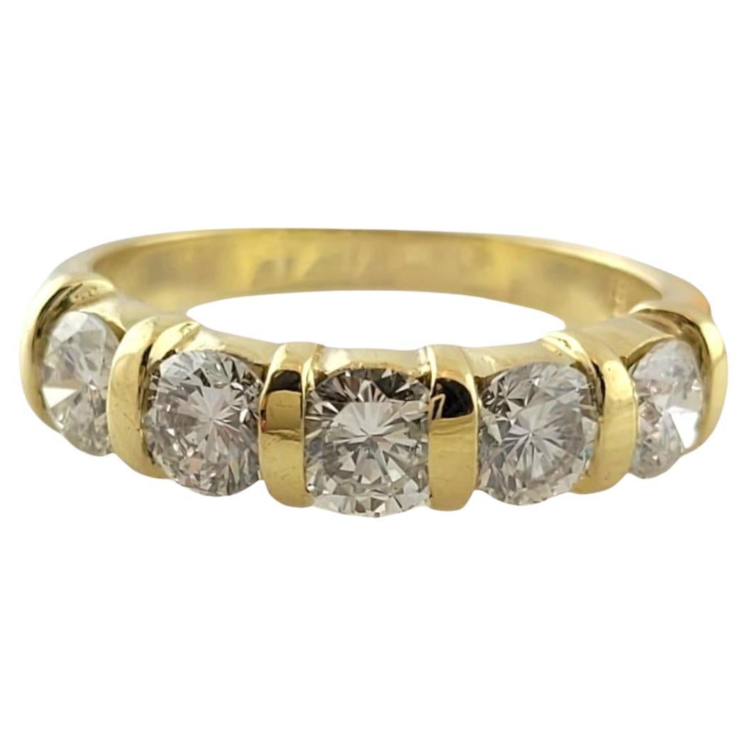 18 Karat Yellow Gold Diamond Wedding Band Ring Size 7.25 #16982 For Sale