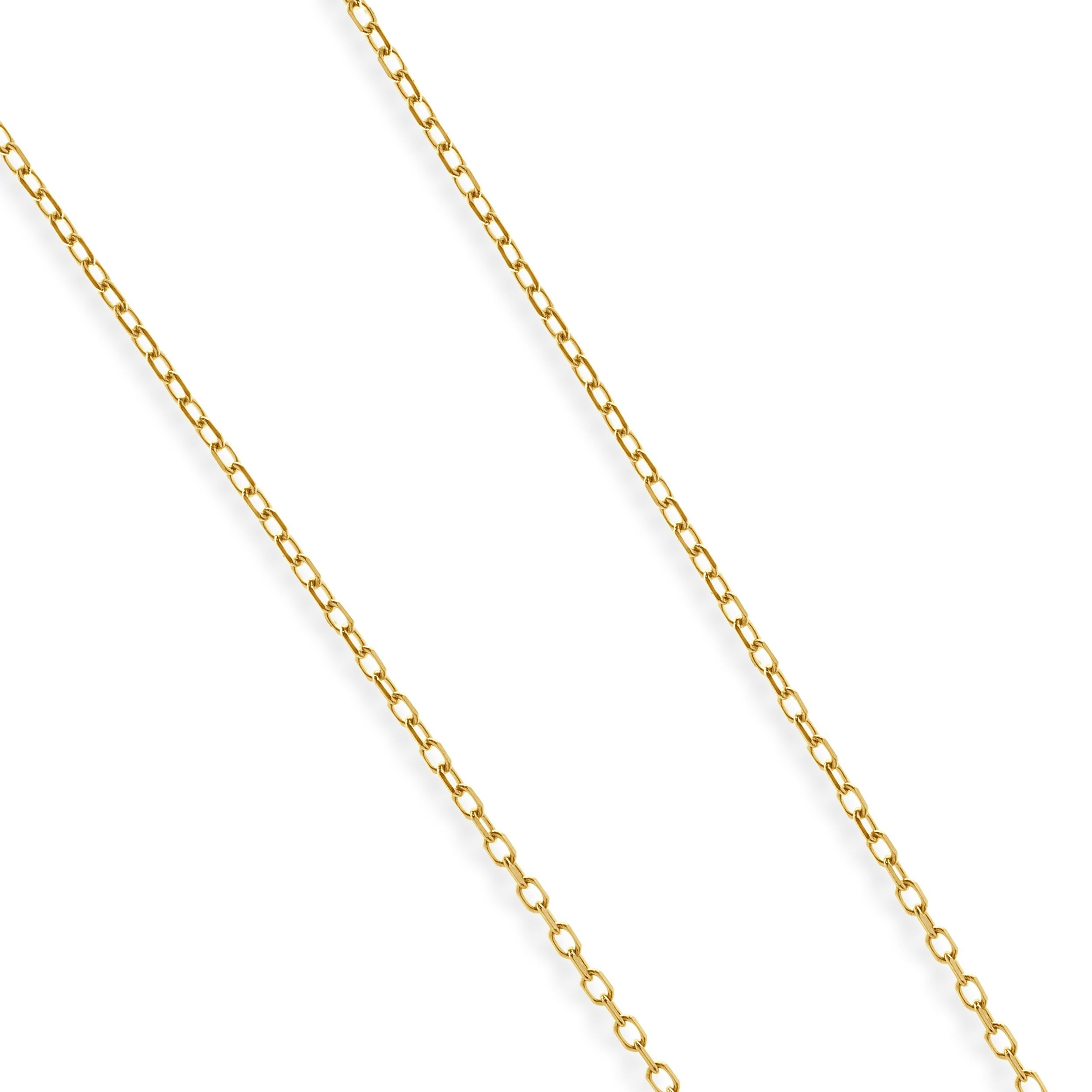 Taille ronde Collier en or jaune 18 carats avec diamants à l'unité en vente