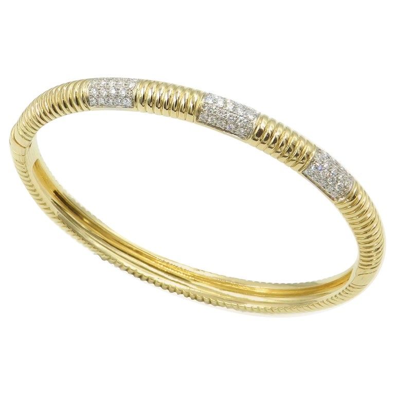 18 Karat Yellow Gold Diamonds Garavelli Bracelet For Sale at 1stDibs