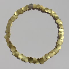 18 Karat Yellow Gold Disc "Petal" Choker Necklace, Kayo Saito