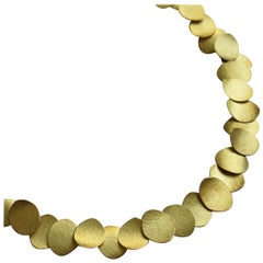 18 Karat Yellow Gold Disc "Petal" Choker Necklace, Kayo Saito