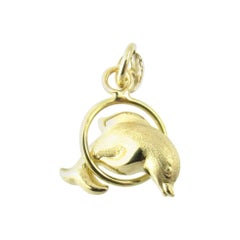 18 Karat Yellow Gold Dolphin Charm