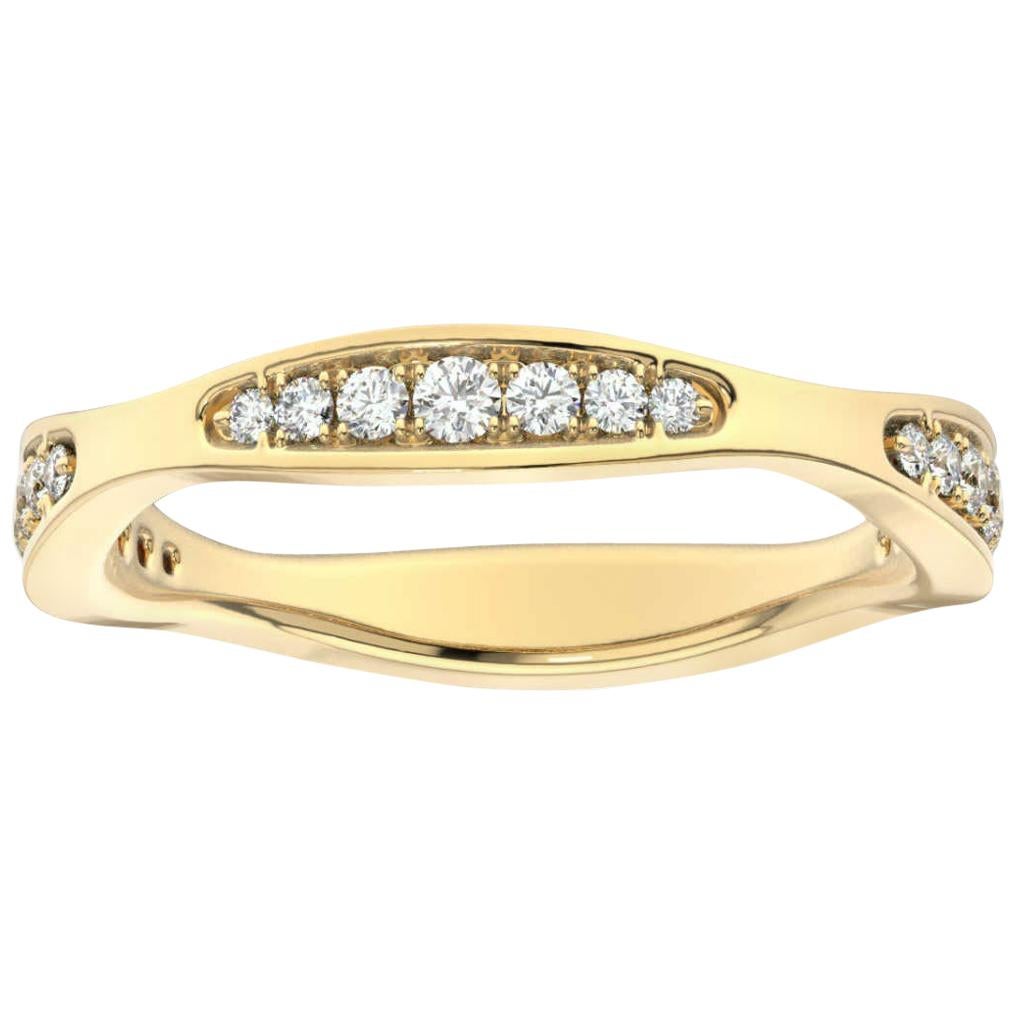 18 Karat Yellow Gold Donna Marquise Shape Diamond Ring '1/4 Carat' For Sale
