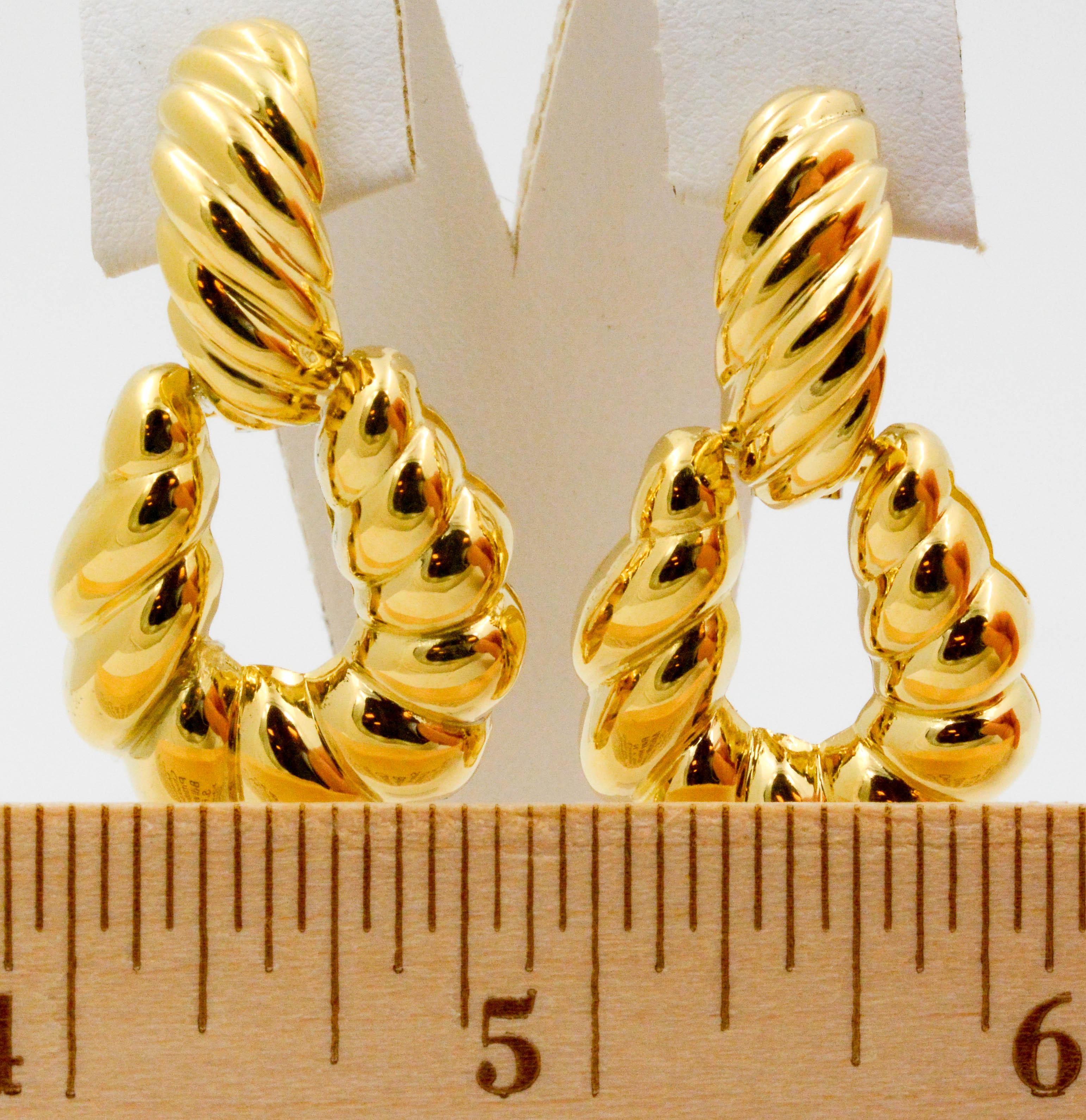 18 Karat Yellow Gold Door Knocker Clip-On Earrings 3