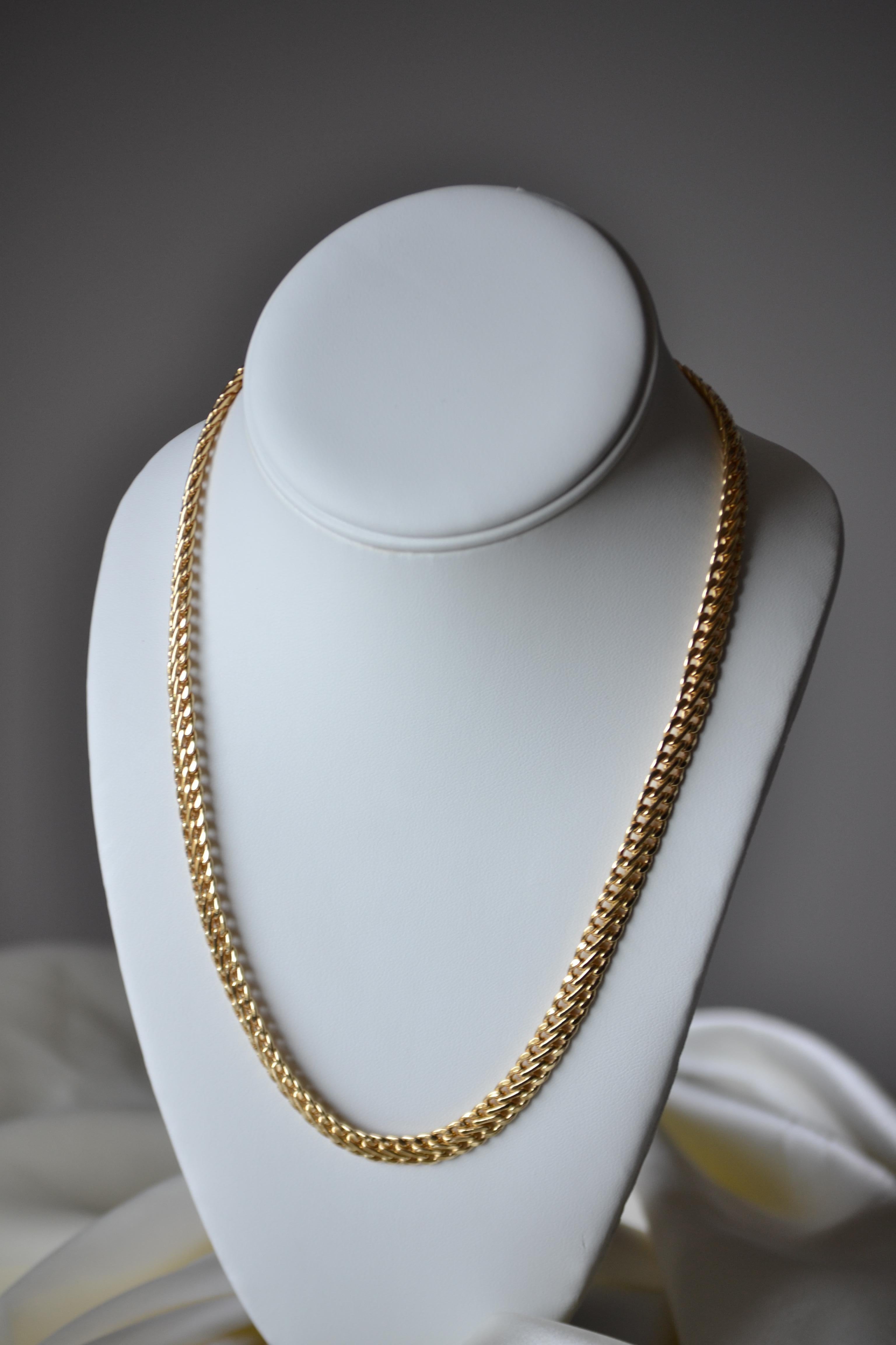 Contemporain Collier à double chaîne en or jaune 18 carats en vente