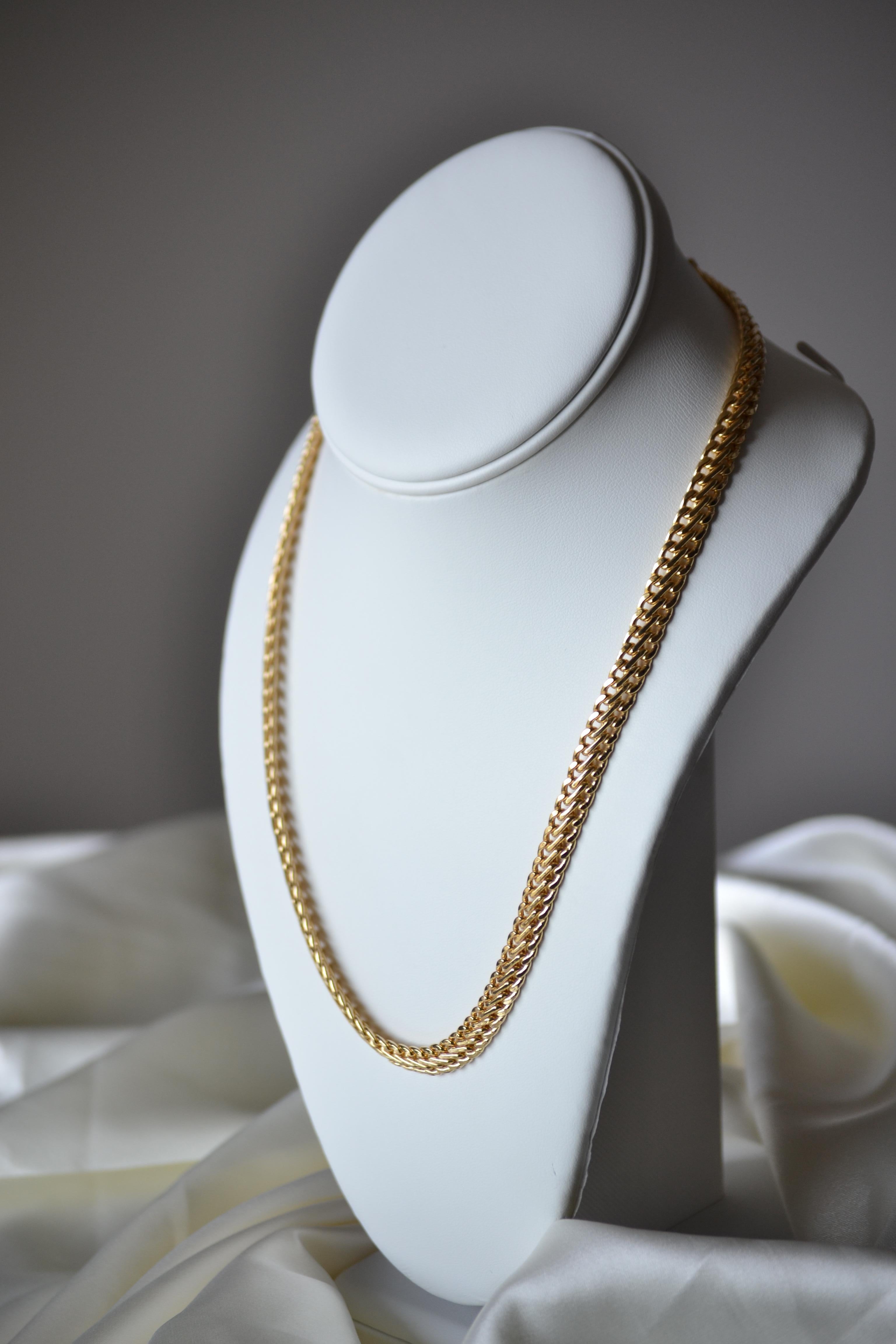 Collier à double chaîne en or jaune 18 carats Neuf - En vente à Ridgefield, CT