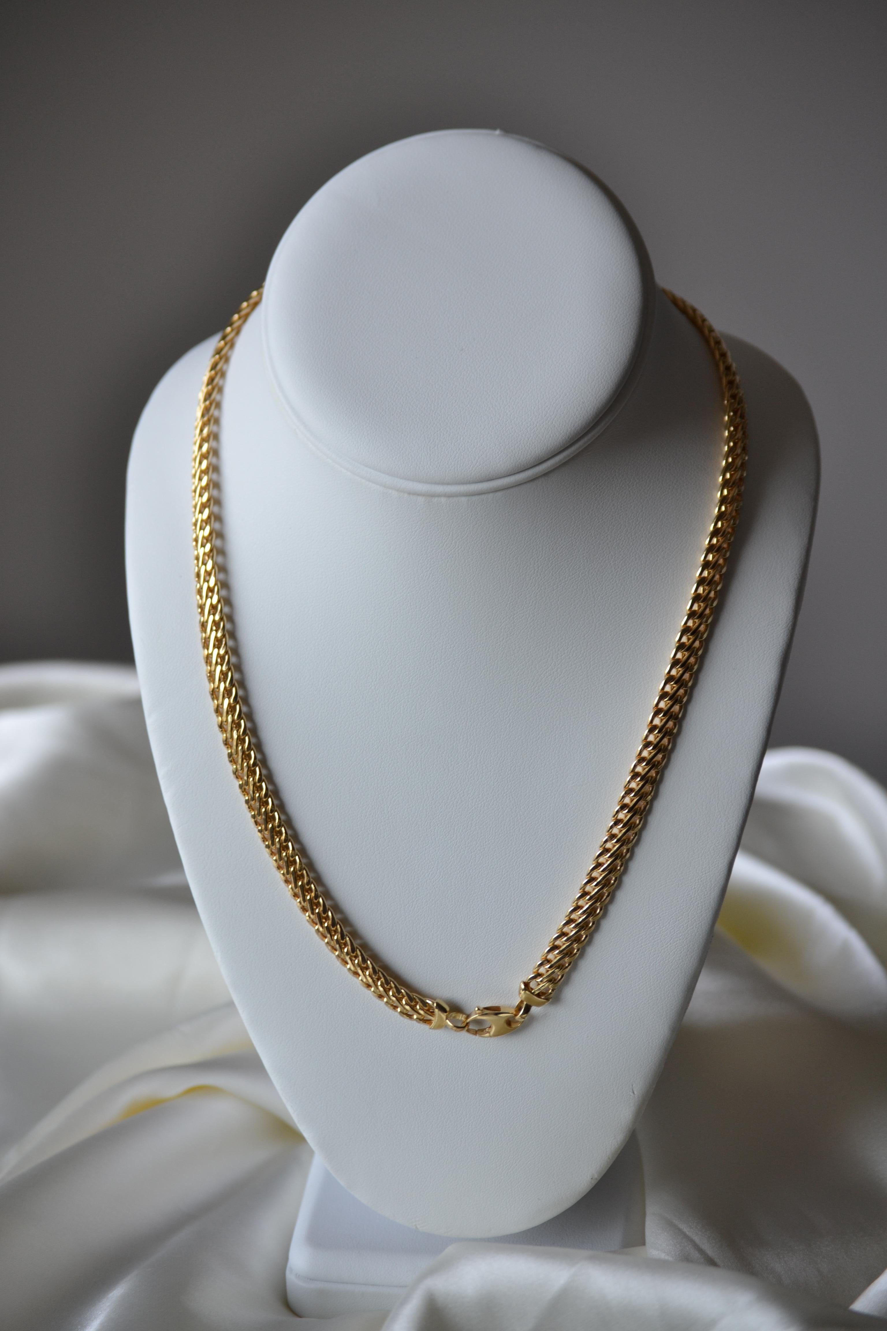 Collier à double chaîne en or jaune 18 carats en vente 1