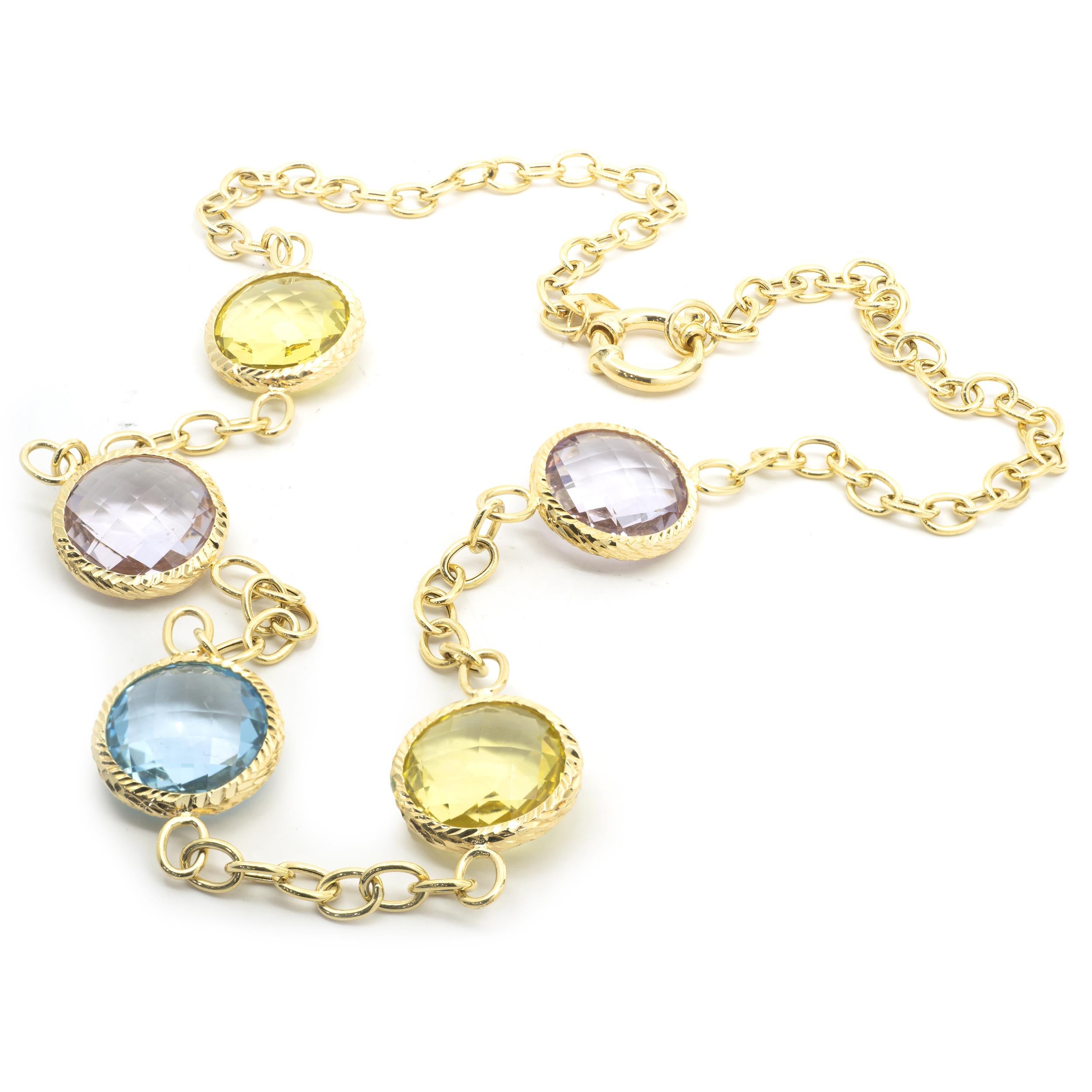 Designer: custom 
Material: 18K yellow gold
Dimensions: necklace measures 20-inches long
Weight: 27.86 grams
