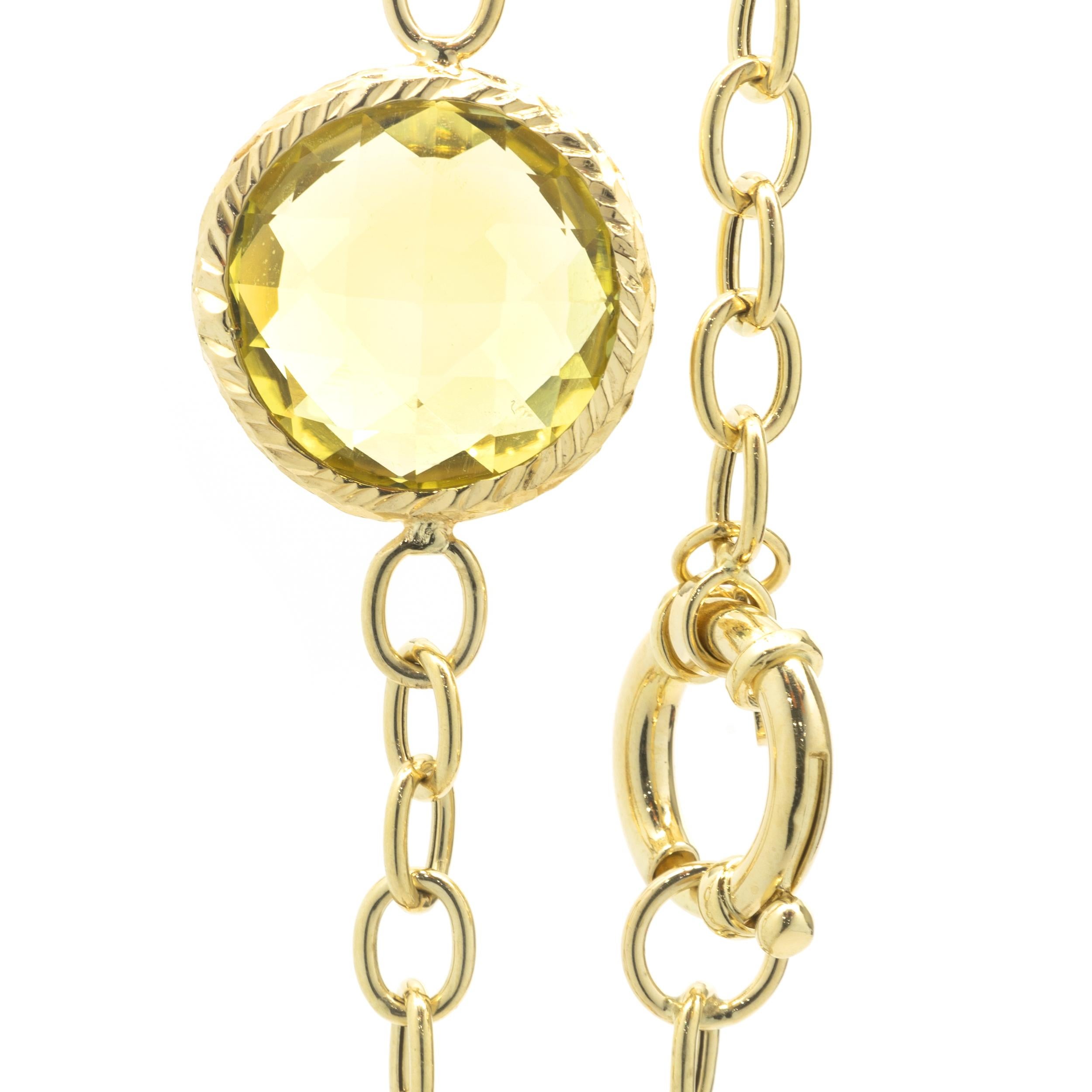 18 Karat Yellow Gold Double Faceted Multi Gemstone Necklace In Excellent Condition For Sale In Scottsdale, AZ