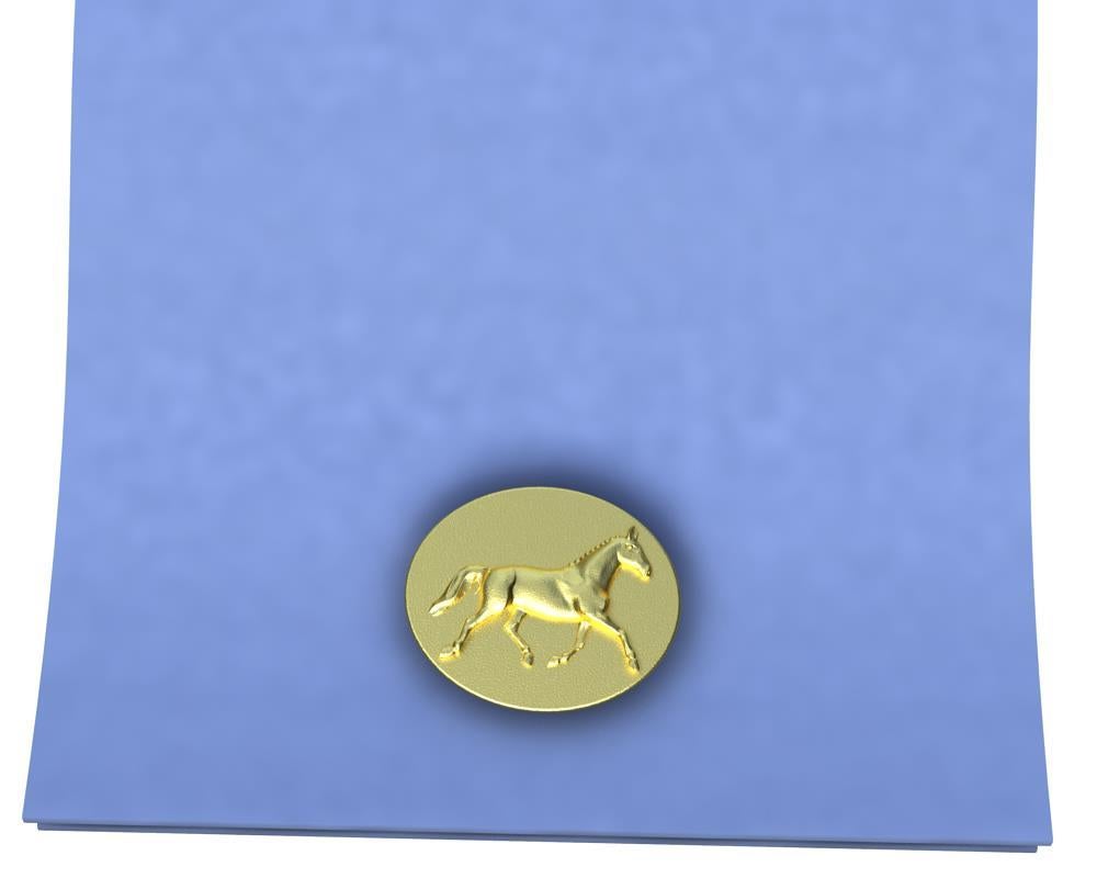 Contemporain Boutons de manchette cheval Dressage en or jaune 18 carats en vente