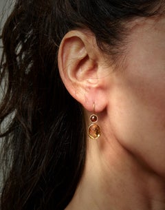 18 Karat Gelbgold Tropfenohrringe mit 9,05 Karat Zitrinen und Turmalinen besetzt