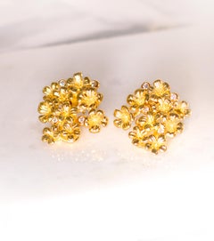 Yellow Gold Drop Earrings with Detachable Natural Paraiba Tourmalines