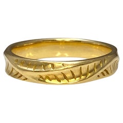 18 Karat Yellow Gold Dune Pattern Band by K.Mita, Large Size