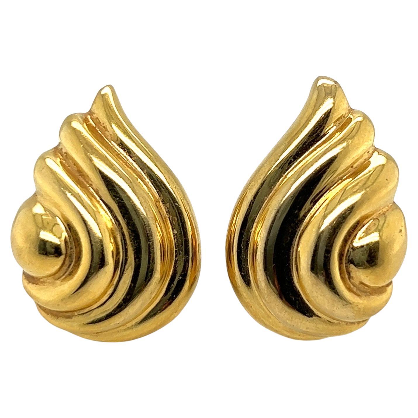 18 Karat Yellow Gold Earrings by Verdura For Sale
