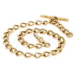 18 Karat Yellow Gold Edwardian Albert Pocket Watch Chain Necklace
