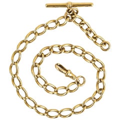 18 Karat Yellow Gold Edwardian Albert Pocket Watch Chain Necklace