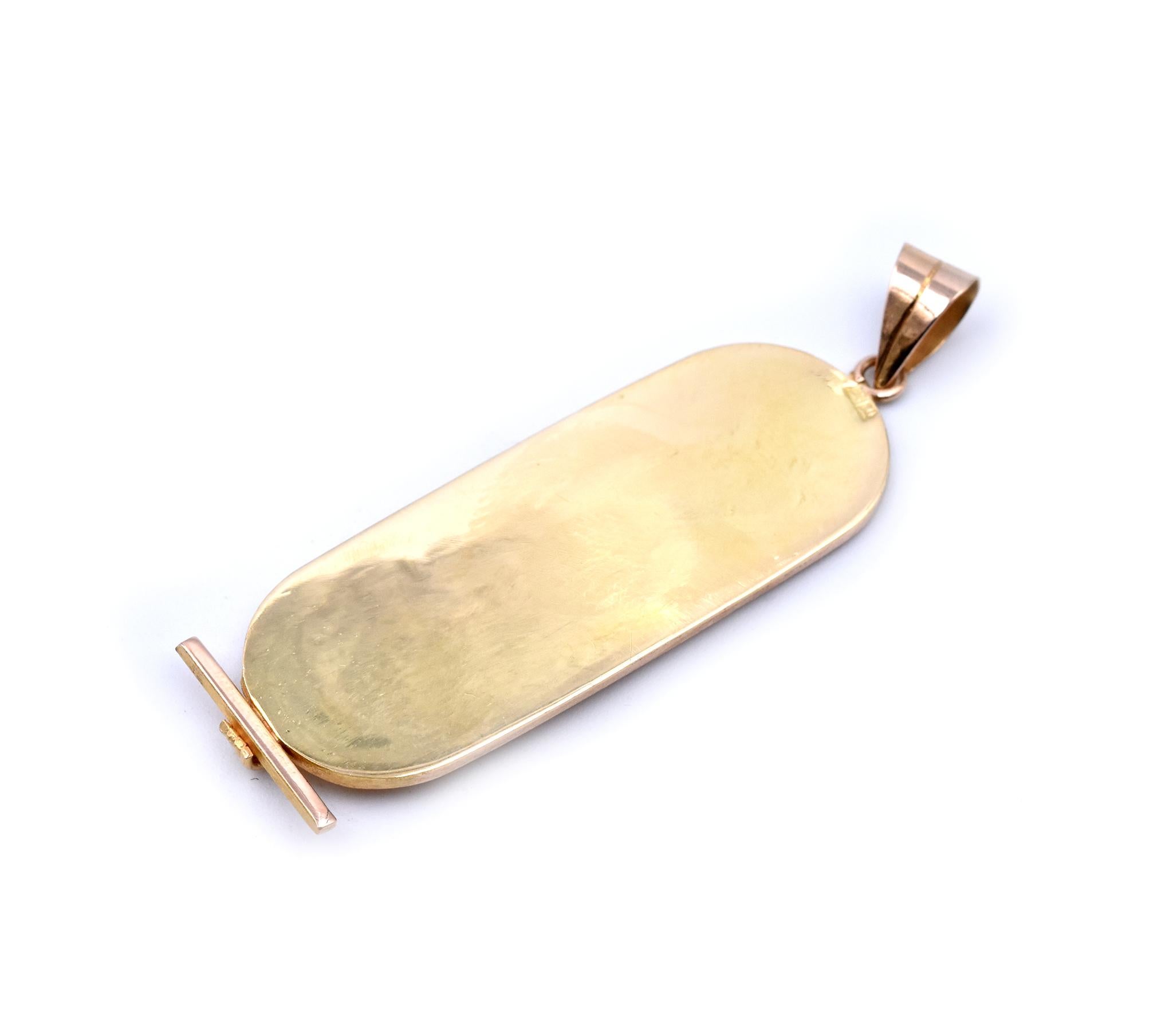 18 Karat Gelbgold Ägyptischer Cartooch-Anhänger für Damen oder Herren