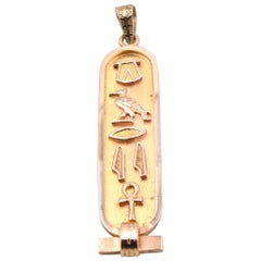 18 Karat Yellow Gold Egyptian Cartooch Pendant