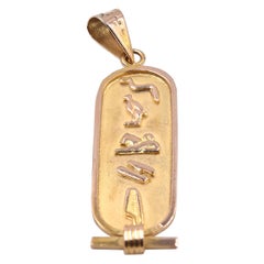 18 Karat Yellow Gold Egyptian Cartouche Pendant
