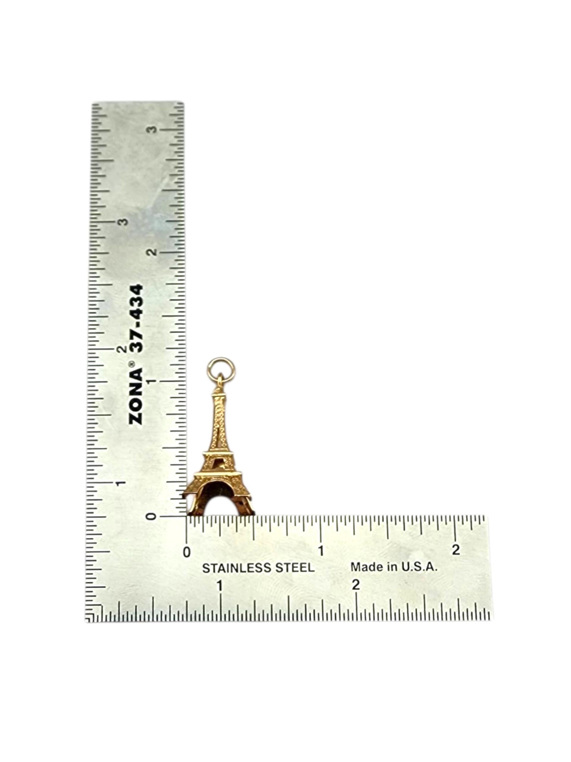 Charm Torre Eiffel in oro giallo 18 carati #22783 in vendita 2